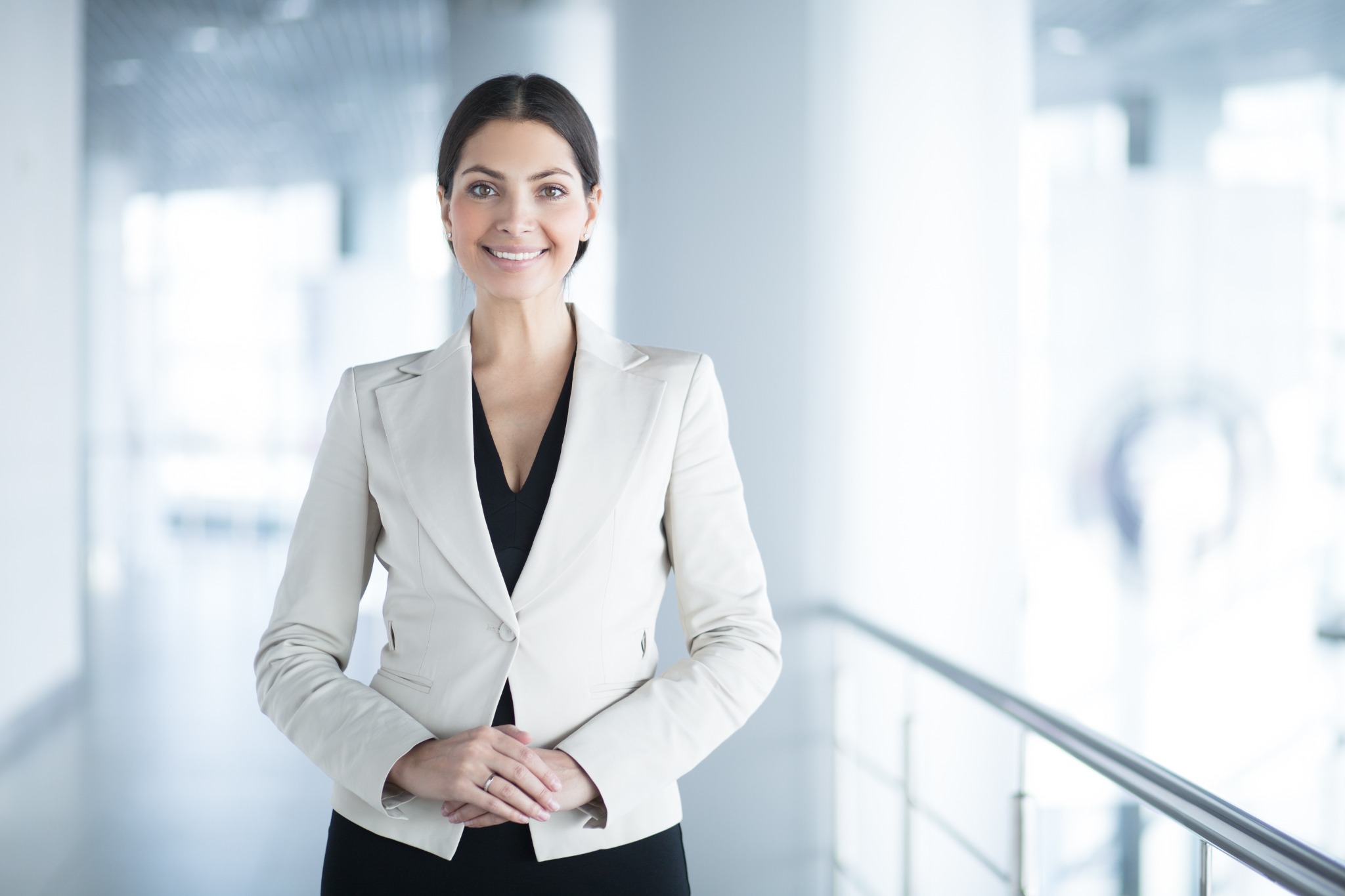 Serena Whitfield in reflective executive portrait